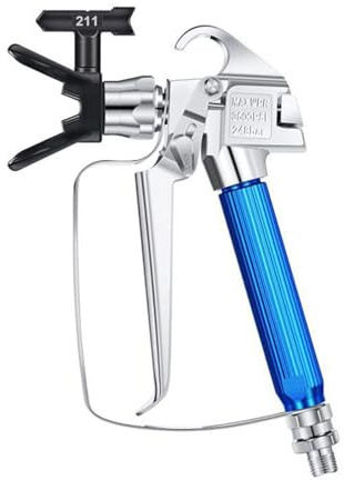 Yechiry Luftless Lack -Sprühgerät -Pistolen -Set, 5 Düsen 5 Lackpistole Filter Einstellbares Sprühmuster -Werkzeug -Kit mit Düsenabdeckung für Möbeldecke Schiffe Brücken