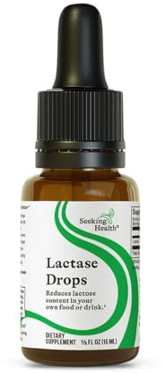Seeking Health Lactase Drops - Liquid Supplement with Dairy Intolerance - Support for Digestion - Lactase Enzyme Supplement - 0.50 Fl oz, 52 Servings
