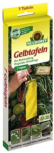 Neudorff Lot de 7 Tableaux Jaunes (Petit Format) - Contre Les Petits nuisibles Volants tels Que Les Mouches des Champignons et Les Mouches Blanches, sans Insecticide, sans Odeur
