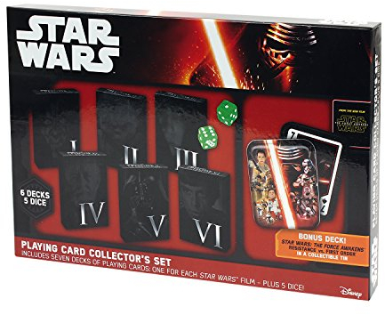 ASS Altenburger 22501666 - Star Wars, exklusives Fan- und Sammler-Set, 7 Kartendecks und 5 Würfel