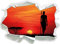 Stil.Zeit Roter Sonnenuntergang in Afrika, Papier 3D-Wandsticker Format: 92x67 cm Wanddekoration 3D-Wandaufkleber Wandtattoo