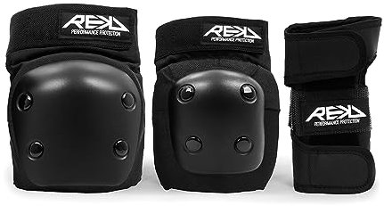 REKD RKD590 Set (muñequera, codera y Rodillera), Unisex Adulto, Negro (Black), Medium