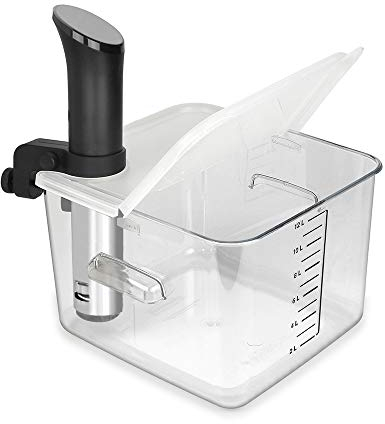 V EVERIE EVERIE Collapsible Hinged Sous Vide Container Lid Compatible with Anova Culinary Precision Cooker and 121822 Quart Rubbermaid Container (Corner Mount)