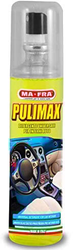 Ma-Fra, Pulimax, Detergente Spray Universale per Interni Auto, Efficace per Rinnovare Tessuti e Plastiche, i Colori dei Sedili ed Eliminare i Cattivi Odori, Facile da Usare, Formato Portatile da 150ml