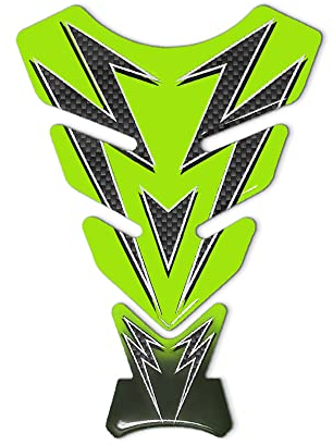 Protector de depósito adhesivo 3D para moto, color verde, 13 x 19 cm