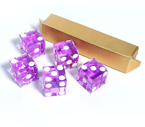 GSE Pro Casino Craps-Würfel, Güteklasse AAA, Präzision, 19 mm, Violett, 5 Stück