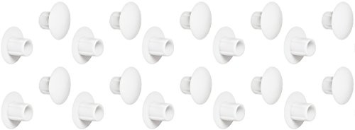 Gedotec Möbel-Abdeckkappen zum Eindrücken Rohrstopfen rund Lamellenstopfen weiß - H1114 | Made IN Germany | Schrauben-Kappen für Bohrlöcher Ø 5 mm | 20 Stück - Loch-Abdeckungen Holz mit Ø 10 mm