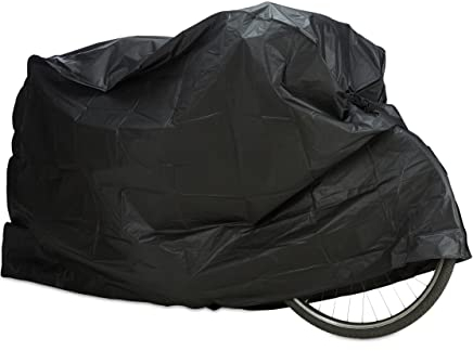 Relaxdays Unisex – Erwachsene 200 x 115 cm, in Schwarz Fahrradgarage aus Polyethylen, reißfeste Schutzhülle, Sonnenschutz, robuste Abdeckung 200 x 110 cm