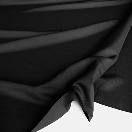 TOLKO Baumwollstoff Meterware | Feiner Weicher Batist für Kleid Rock Bluse | Als Vorhang Gardine Sonnenschutz | Stoffe zum Nähen Meterware Baumwolle Dekorieren 145cm Breit (Schwarz)