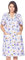 Casual Nights Women's Snap Front House Dress Short Sleeve Woven Housecoat Duster Lounger Robe, Floral Purple, Large