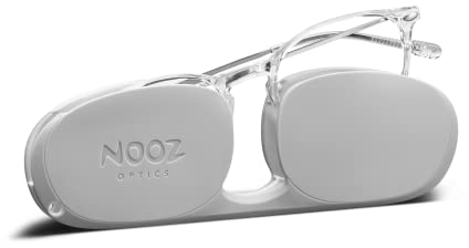 Nooz Optics – Lesebrille - Ovale Form - Presbyopie Brille - Ultraleichter Nylonrahmen - Dünn - Bequem - Ultrakompaktes Etui für den Täglichen Gebrauch - Für Damen und Herren - Kristall - +2