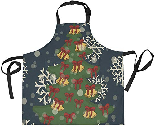 MNSRUU Unisex-Köche, Küchenschürze, Weihnachtsbaumschmuck, Schürzen zum Kochen, Restaurant, Arbeit, Grillen, Gartenarbeit