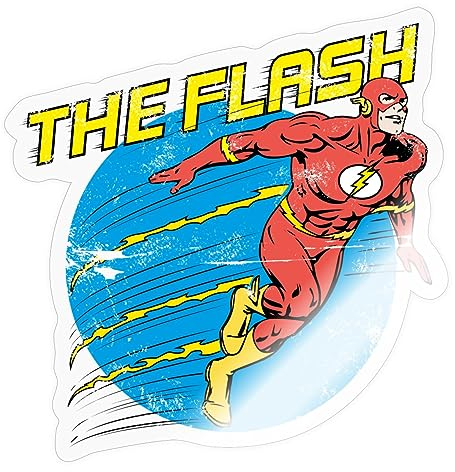 Spreadshirt DC Comics Justice League The Flash Sticker Aufkleber, 10 x 10 cm, Transparent glänzend