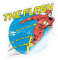 Spreadshirt DC Comics Justice League The Flash Sticker, max. 10x10 cm, 10 x 10 cm, Transparent glänzend