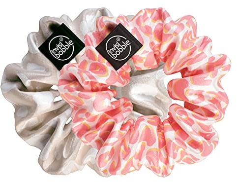 Invisibobble Sprunchie We'll Always Have Panther Duo Scrunchie Set I 2x Pastell Haargummi Mädchen & Damen Satin Haargummis I Limited Collection Urban Safari