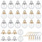 SUNNYCLUE 1 Box 20 Stück 14 mm Klarglaskugel Flasche Ohrringherstellung Kits Runde Glaskugel Charms Kunststoffperlenkappen Anhängerschlaufen Für Frauen Anfänger DIY Ohrring Schmuckherstellung