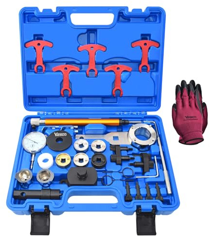 Yuesstloo Camshaft Crankshaft Engine Timing Tool Kit, 31PCS Set Compatible with Audi VW VAG 2006-2018 EA888 1.8T 2.0T, with Carry Case & Gloves