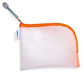 HERMA Dokumententasche A6 mit Reißverschluss, kleine wasserdichte Reißverschlusstasche, verschließbare Dokumentenmappe aus Kunstoff mit Zipper, halb-transparent, 19 x 14 cm, orange