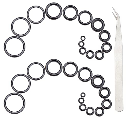 SUPERFINDINGS 60pcs 14 Sizes Rod Guide Rings with 1pcs Stainless Steel Tweezers Rod Ceramic Guides Ring Fishing Rod Eyelet Repair Kit for Fishing