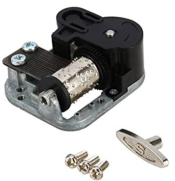 Wakects Spieluhrfeder, Aufziehmusikalische Legierung + Kunststoff-Handkurbel Spieluhrwerk Ersatzzubehör Mechanismus Uhrwerk für Spieluhr 45 X 50 X 20 mm Schwanensee Melodie
