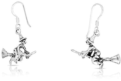 NKlaus Ohrhänger 925 Sterling Silber, 3,5 g, 14mm, Gothic, Mond, 2 Stück | 23 x 14 x 5mm