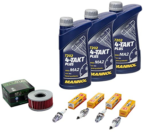 Wartungspaket Öl 3L + Ölfilter + Zündkerzen für Yamaha XJ 600 XJ600 3KM 51J 3KN Baujahr 1984-1991