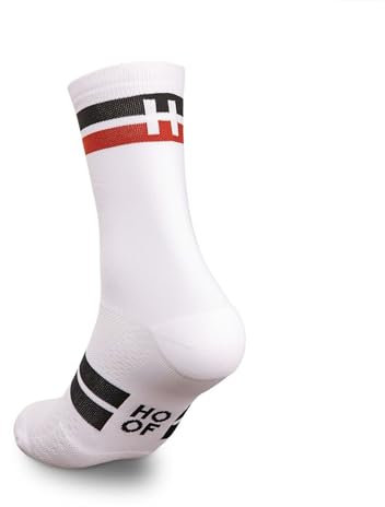 HOOF - Calcetines Running Compresivos - Reducción de Fatiga y Mejora de Circulación - Calcetines de Deporte con Refuerzo - Material Técnico Vaporfeel - Unisex - Pacer White Blaze - Talla 40-43