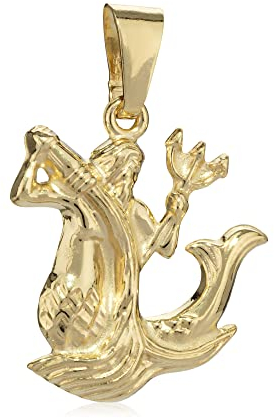 NKlaus Kettenanhänger klein Wassermann 333 Gelb Gold 8 Kt poliert Amulett für Halskette 4061