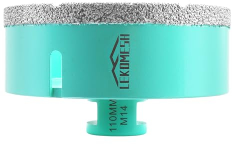 Punta per Trapano Diamantata 110MM Punta a Tazza per Porcellana Ceramica Piastrella Marmo Granito Pietra Quarzo- Filettatura M14 per Smerigliatrici Angolari LEKOMESH