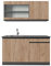 Vicco Singleküche R-Line, Küchenzeile Single, Goldkraft Eiche/Anthrazit, 140 cm J-Shape