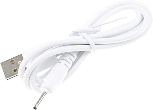 Luventg Cable USB a CC de 2.0 mm, adaptador de cargador USB CC para auriculares, USB 2.0 tipo A macho a CC de 2.0 mm x 0.6 mm, 5 V CC barril Jack cable de carga (blanco, 1 unidad)