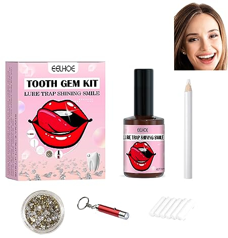 DIY Tooth Gemstone Set, Tooth Jewellery Set with Glue for Teeth, Tooth Gem Kit with Adhesive, Teeth Gems Kit, for Reflective Teeth Decoration