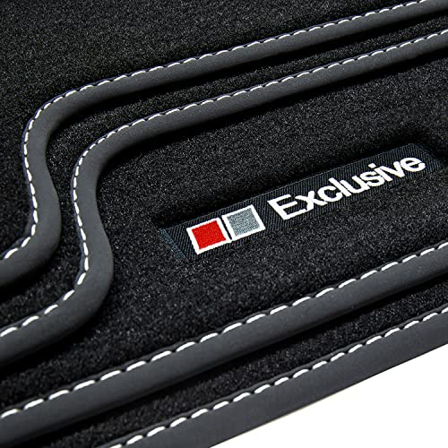 tuning-art A78 Fußmatten Exclusive-Line passend für Mercedes E-Klasse W213/ S213 2016-2023, Naht:Silber