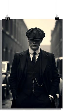 25 Artstreet Thomas Shelbyposter | Schwarz-Weißposter | Peaky Blinders Charakter | Gangsterdrama | Shelby-Porträt | TV-Serienkunst | Erinnerungsstücke aus Fernsehserien (60x90)