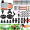 EBANKU 182Ft Kit di irrigazione a goccia,irrigazione automatica da giardino, 123 pezzi, con tubi dell'acqua da 1/4 1/2, Uscita multi-testa, timer di irrigazione automatico, prato giardino, fattoria