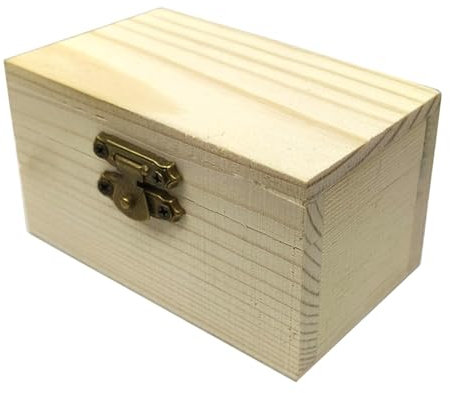 Baoblaze Unvollendete Holzkiste, Unfinished Wood Box DIY Painting, Holzbox Kleine Unvollendete Holzkiste mit Deckel, Holz Schmuck-Organizer, Holz Geschenkbox für Wedding Souvenirs, Flacher Deckel