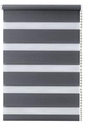 Apex Furnishings Zebra Day and Night Blinds Dual Layer Fabric Opaque & Translucent Easy Fit Zebra Blind for Windows and Door Grey Roller Blinds (114cm X 165cm)