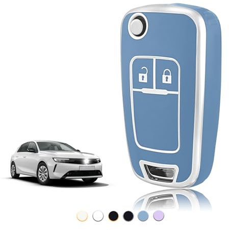TOOMUME Coque Cle Voiture pour Opel Vauxhall Corsa E D Adam Astra J Mokka X | Silicone Doux, Antichoc, Antichute, Antirayures, Étui Protection Clé pour Insignia A Zafira C Meriva B, 2 Boutons