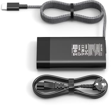 90W Caricatore del computer portatile USB C per HP EliteBook 1040 G4 X360 1030 G2 Envy X360 2-in-1 Spectre X360 13 14 15 HP Pavilion Plus 14-eh100 TPN-LA26 TPN-DA08 2LN85AA Alimentazione elettrica