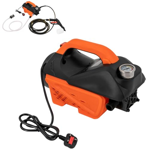 DAOHHFO Electric High Powered Pressure Washer 100Bar, Jet Washers/Pressure Washers 1.3KW 220V Pressure Washer, Flow Rate 10L/Min, Length of Pipe 7M, Power Washers for Patio and Car IPX5