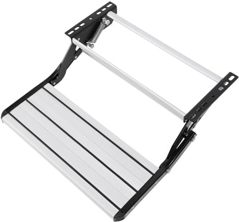Wakects Trittstufe Wohnmobil, RV Step, Aluminium Klapptritt Trittleiter, Breite rutschfeste Oberfläche bis 200 kg belastbar, Wohnmobil Zubehör Trittleiter für Camping und Outdoor