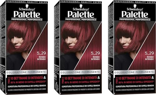 Schwarzkopf, Palette Colorazione Permanente, Tinta per Capelli, Crema Colorante Professionale, Copertura dei Capelli Bianchi, Sistema Anti-danni, Tonalità 5-29 Rosso Intenso
