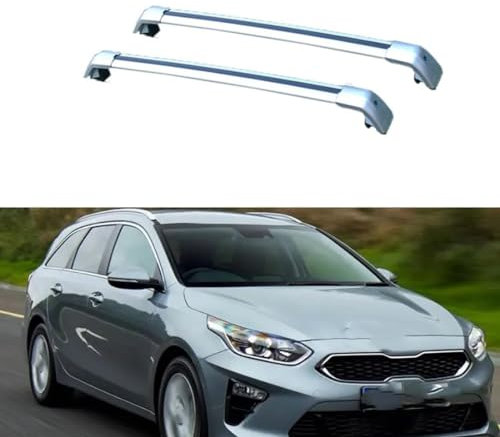 AMGASMG 2Stück Auto Dachträger für Kia Ceed Sportswagon Ceed SW Estate 2018-2022 – Dachgepäckträger aus Aluminium für Fahrradträger Dachboxen Skihalter - Tragkraft 90 kg - Abschließbar Gepäckträger