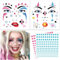 DPKOW Harley Quinn Gesichtstattoos Halloween Karneval Kostüm Zubehör Quinn Temporäre Tattoos Glitzersteine Gesicht Schminke Quinn Halloween Tattoo Motto Party Cosplay Karneval Fasching Accessoires