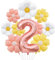 Geburtstagsdeko 2 Jahr Mädchen mit Gänseblümchen Folienballon, Deko 2. Geburtstag Mädchen Junge, Rosegold Luftballon 2. Geburtstag Deko Set mit Zahl 2 Ballon, Erster Geburtstage Mädchen Deko Geschenk