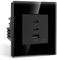 CNBINGO Ricarica rapida USB in vetro da 65 W, 3 porte USB (ricarica rapida da 65 W), 2 x tipo C e 1 x USB-A, ricarica rapida USB da incasso, 86 x 86 mm, nero