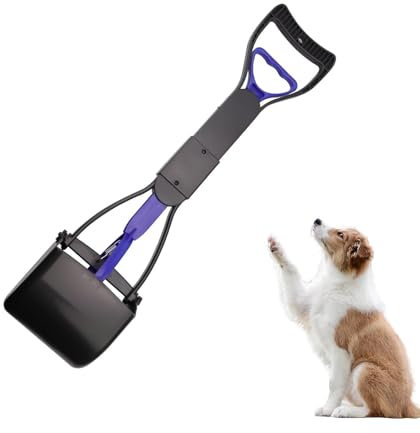 SHENGYIG 45 cm Pelle à Crotte pour Chien en Plastique, Noir, Pliable et Ergonomique, Idéale pour Enlever Les Excréments de Chien et de Chat