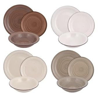 Servizio Piatti per 4 Persone in stoneware 12 pezzi per Lavastoviglie modello (terraneo)