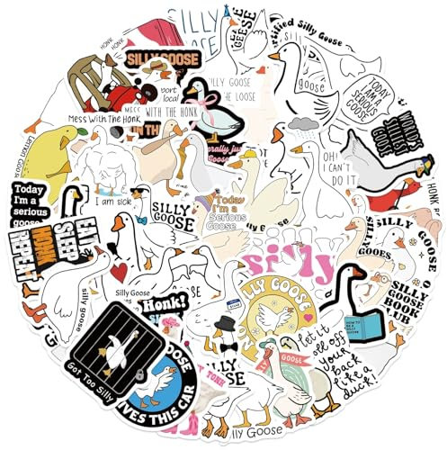 50 Pcs Fun Duck Stickers Laptop Car Scrapbook Phone Skateboard Suitcase Luggage Bike Duck Transparent Vinyl Waterproof Aesthetic Personalised Stickers for Teens Boys Girls Adults