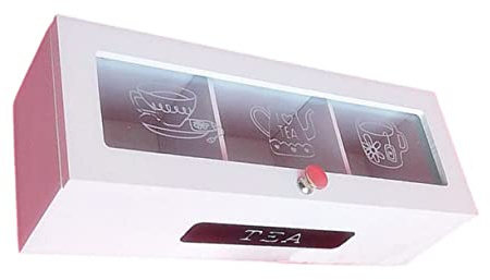 QCKNKMGG Caja de recogida, 1 caja organizadora de madera blanca for guardar bolsitas de té, aperitivos y otros artículos (22,4 x 8,5 x 7,5 cm)